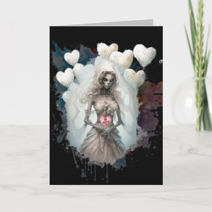 Tarjeta Be Mine Valentine Creepy Ghoul Skeleton