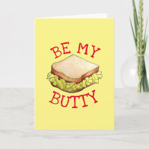 Tarjeta BE MY BUTTY English Chip Shop Sandwich UK Foodie