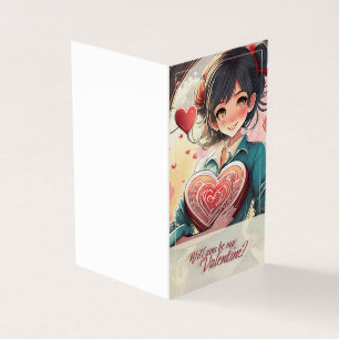 Tarjeta Be my Valentine in Manga Style 31470
