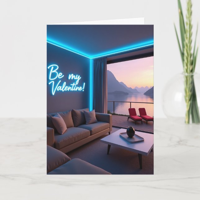 Tarjeta Be My Valentine Luxury View Card (Anverso)