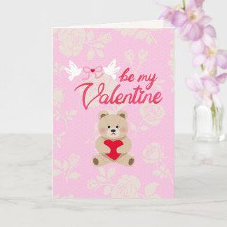 Tarjeta Be My Valentine Teddy Bear Valentine's Day Card