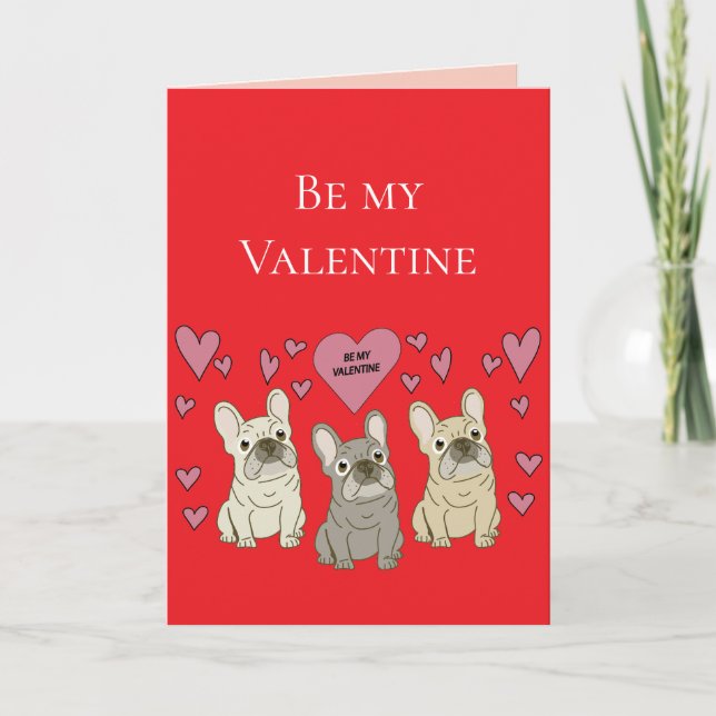 Tarjeta Be my Valentines, dogs (Anverso)