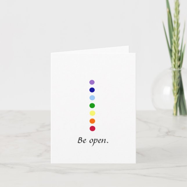 Tarjeta Be Open - Notecards de diseño Chakra simple (Anverso)