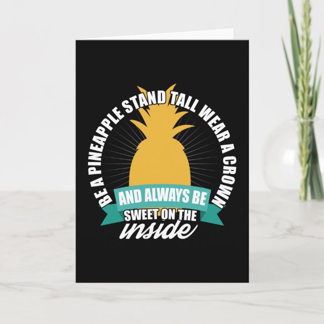 Tarjeta Be Pineapple Stand Tall Usa Una Corona (Anverso)