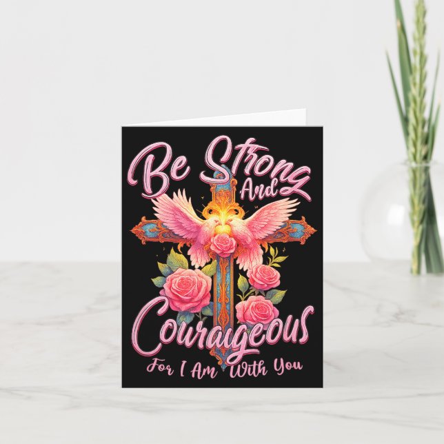 Tarjeta Be Strong And Courageous For I Am With You Angle W (Anverso)