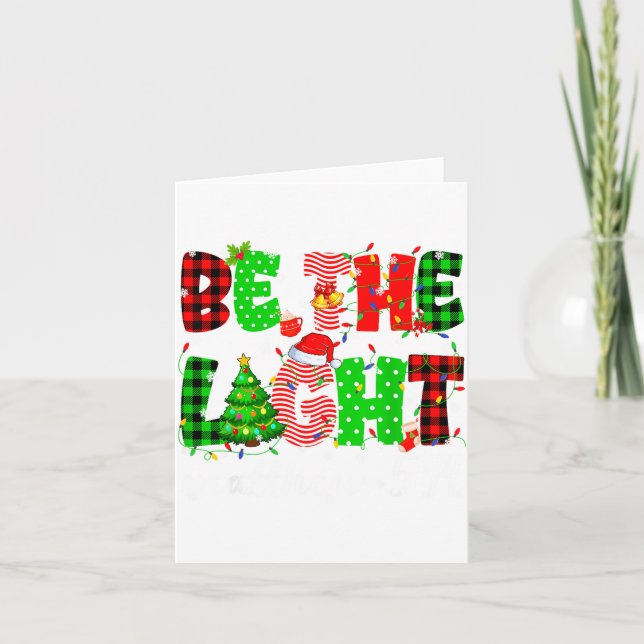 Tarjeta Be The Light Christian Christmas Pjs Xmas Men Wome (Anverso)