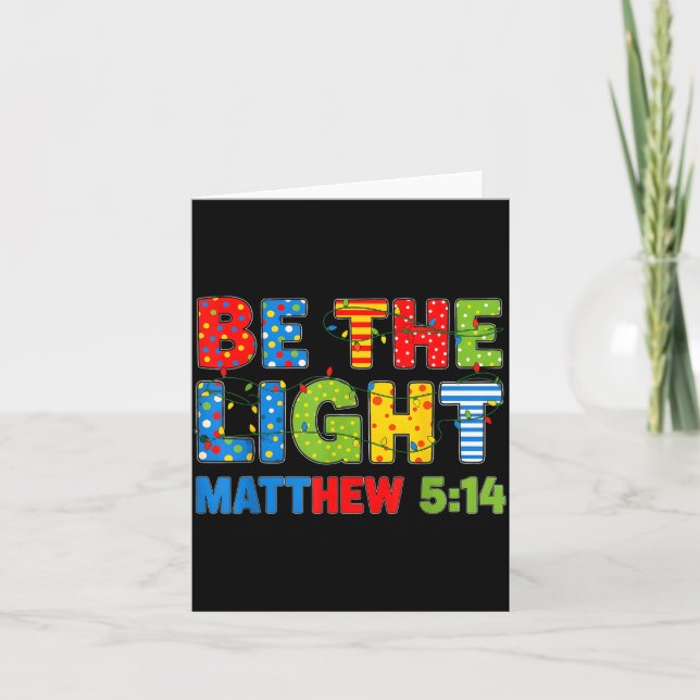 Tarjeta Be The Light Matthew 5 14  (Anverso)