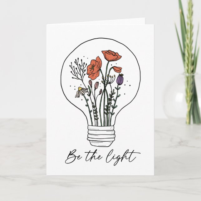 Tarjeta Be the Light Vintage Wildflower (Anverso)