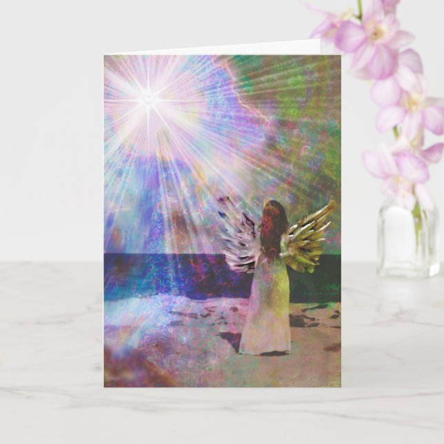Tarjeta Beach Angel of Light Greeting Card (Orquídea)
