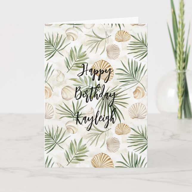 Tarjeta Beach Coast Ocean Sea Shells Birthday (Anverso)