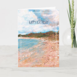 Tarjeta Beach Coastal Michigan Shoreline Happy Birday