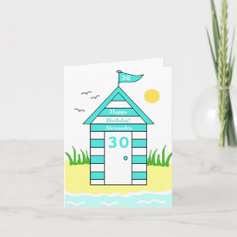 Tarjeta Beach Hut 30th Card