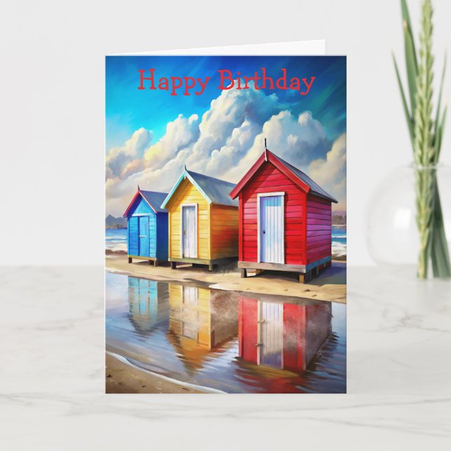 Tarjeta Beach Huts (Anverso)