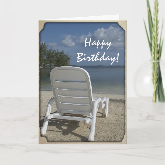 Tarjeta Beach Lounge Feliz cumpleaños (Anverso)