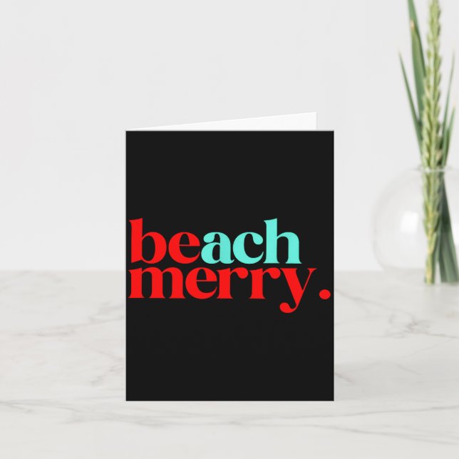 Tarjeta Beach Merry Christmas Funny  (Anverso)