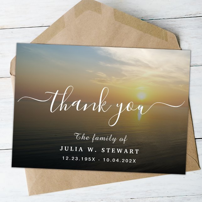 Tarjeta Beach Sunset Funeral Moderno (Subido por el creador)