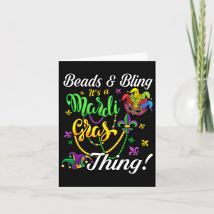 Tarjeta Beads and Bling It's A Mardi Gras Thing Carnival M