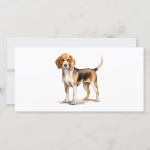 Tarjeta Beagle acuarela arte Beagle acuarela