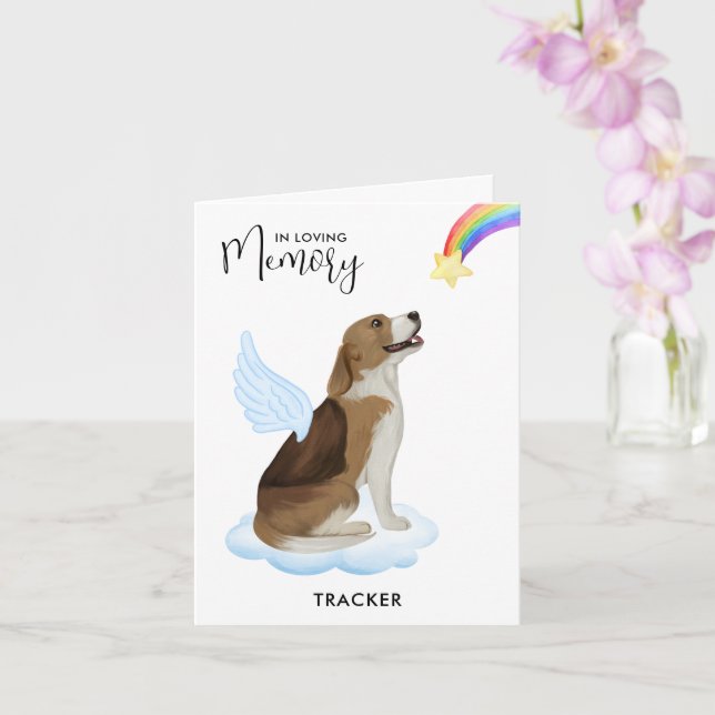Tarjeta Beagle Angel Dog Memorial Compatía Mascota Perdida (Orquídea)