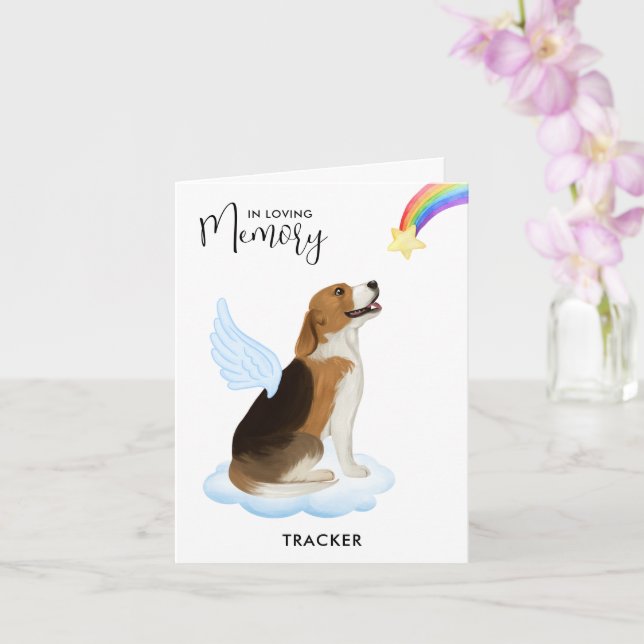 Tarjeta Beagle Angel Dog Memorial Mascota Loss Sympathy (Orquídea)