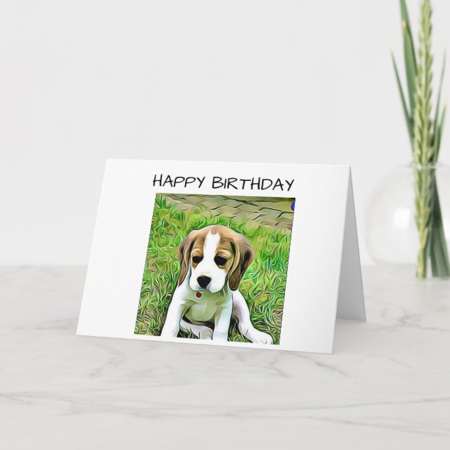 Tarjeta Beagle Birthday Card (Anverso)