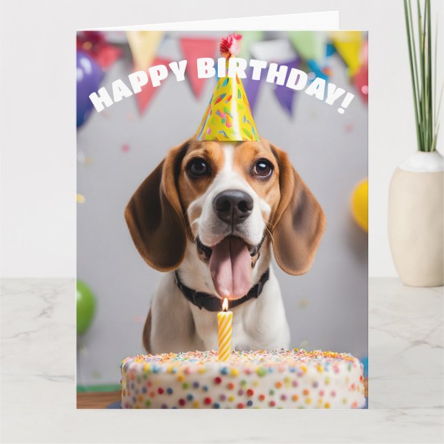 Tarjeta Beagle Birthday Party (Anverso)