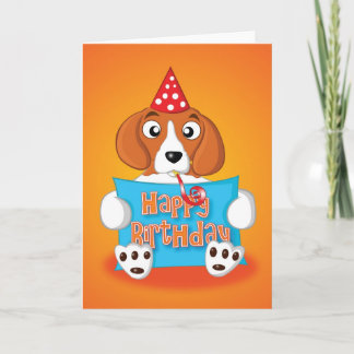 Tarjeta beagle - cartel - feliz cumpleaños