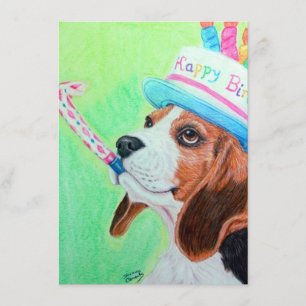 Tarjeta Beagle del cumpleaños