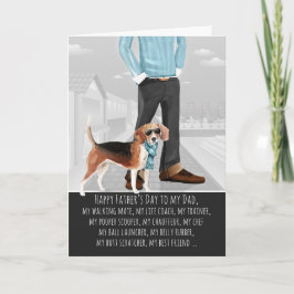 Tarjeta Beagle del Día del Padre Divertido