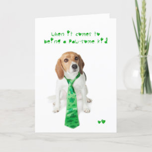 Tarjeta Beagle del niño de Pawsome del día del St Patricks