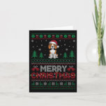 Tarjeta Beagle Dog Amantes de Santa Hat Christmas Tree Lig<br><div class="desc">Beagle Dog Amantes de Santa Hat Christmas Tree Lights</div>