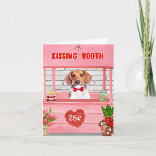 Tarjeta Beagle Dog El día de San Valentín Kissing Booth