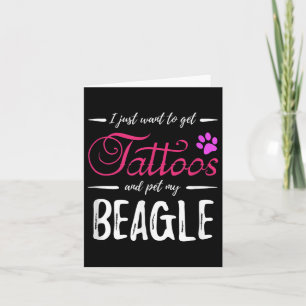 Tarjeta Beagle Dog Lover Tattoo Divertida Perra Mamá Regal