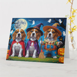 Tarjeta Beagle Dogs Calabaza Halloween Gracioso