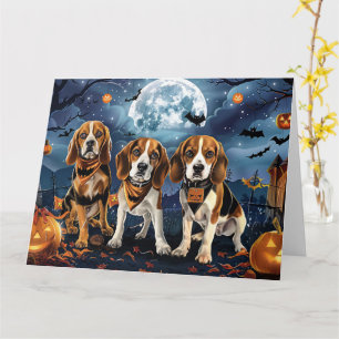 Tarjeta Beagle Halloween Spooky