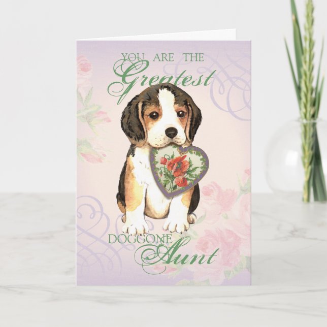 Tarjeta Beagle Heart Aunt (Anverso)