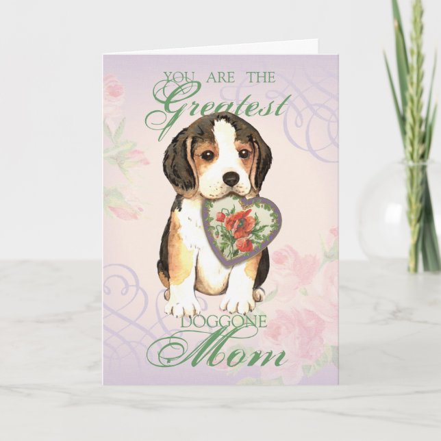 Tarjeta Beagle Heart Mom (Anverso)