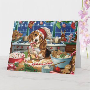 Tarjeta Beagle Holiday Baking: Navidades festivos