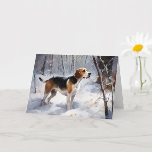 Tarjeta Beagle Let It Snow Navidades