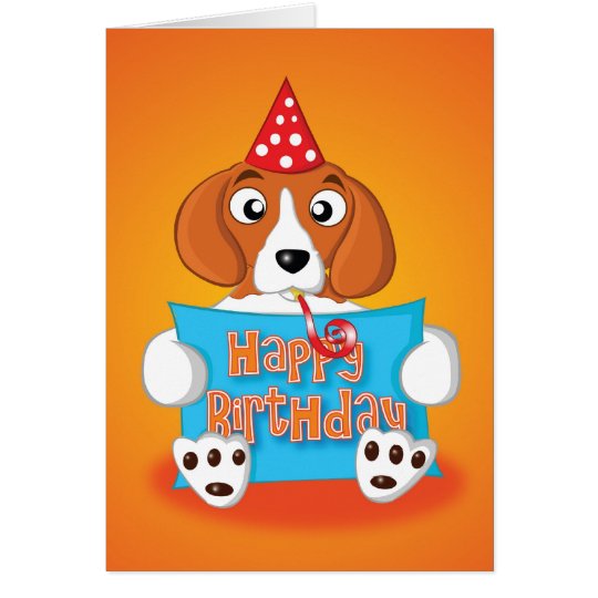 Tarjeta beagle - muestra - feliz cumpleaños