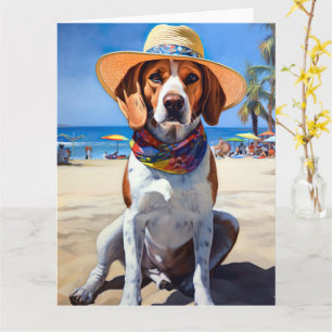 Tarjeta Beagle on Beach, regalo de verano para los amantes