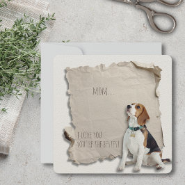 Tarjeta Beagle Personalizado Perro Día de la Madre