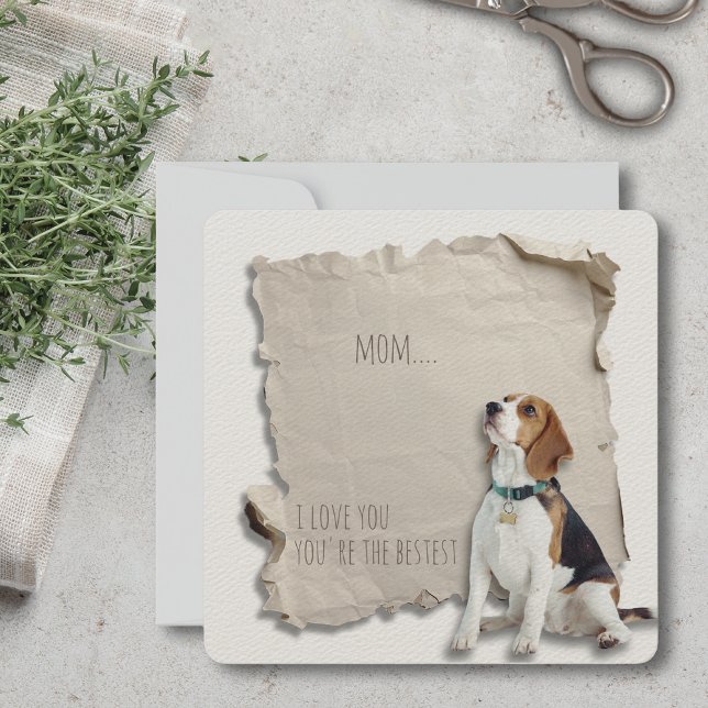 Tarjeta Beagle Personalizado Perro Día de la Madre (Mothers Day is a great time to show mom how special she is, but any day is a day to say I love you!)