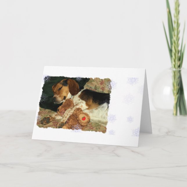 Tarjeta Beagle Snoopy soñoliento de los sueños dulces con (Anverso)