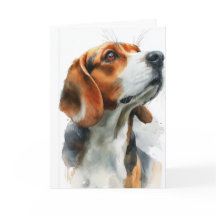 Beagle watercolor portrait