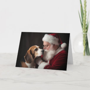 Tarjeta Beagle y Santa Navidades