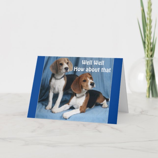 TARJETA BEAGLES DE DIVERSIÓN PARA SU **50º CUMPLEAÑOS** (Anverso)