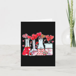 Tarjeta Beaker Test Tube Heart Laboratory Valentines Scien