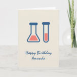 Tarjeta Beaker & Test Tube Science Cumpleaños<br><div class="desc">Tarjeta de saludo con un lindo dibujo de un tubo de prueba y un vaso de agua. Perfecto para los amantes de la ciencia.</div>