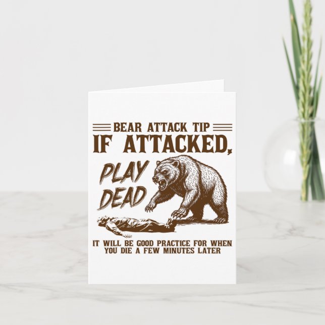 Tarjeta Bear Attack Tip Play Diez Divertidas Camping Sende (Anverso)